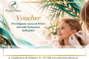 Voucher - Przebijanie uszu od 8 lat i dorośli (tytanowe kolczyki)